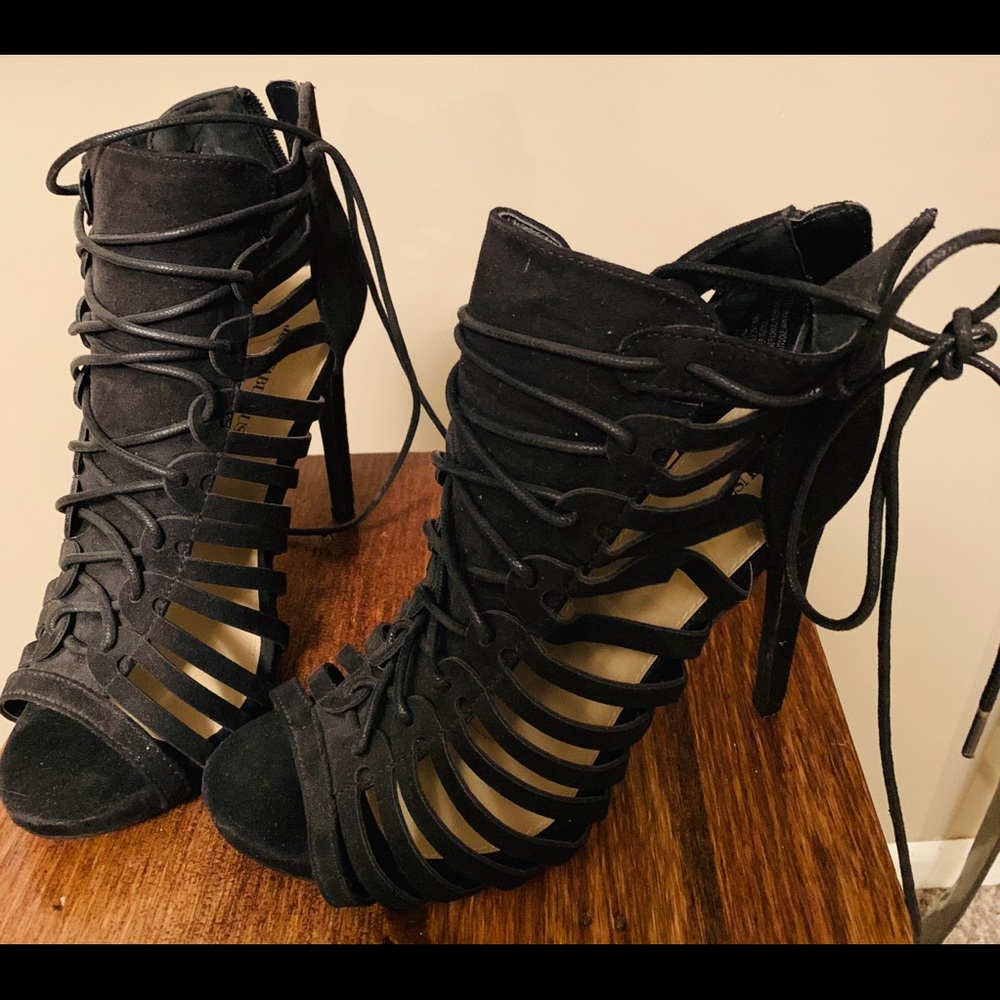 Black Strappy Stilettos